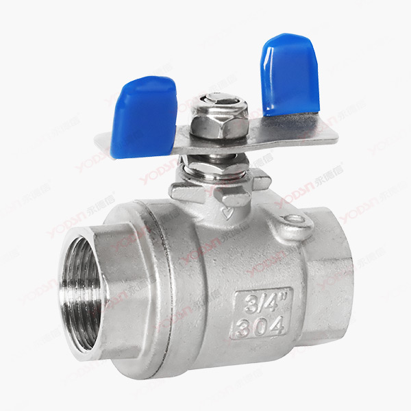 Two piece disc handle ball valve